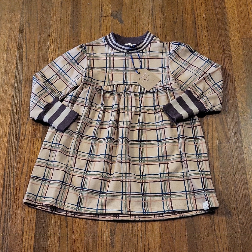 Coco Au Lait Boutique Plaid Long Sleeve Kids Dress